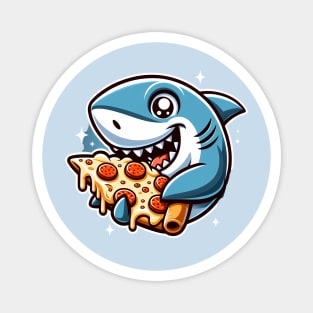 Funny Shark with Pizza, Pizza Lover Magnet